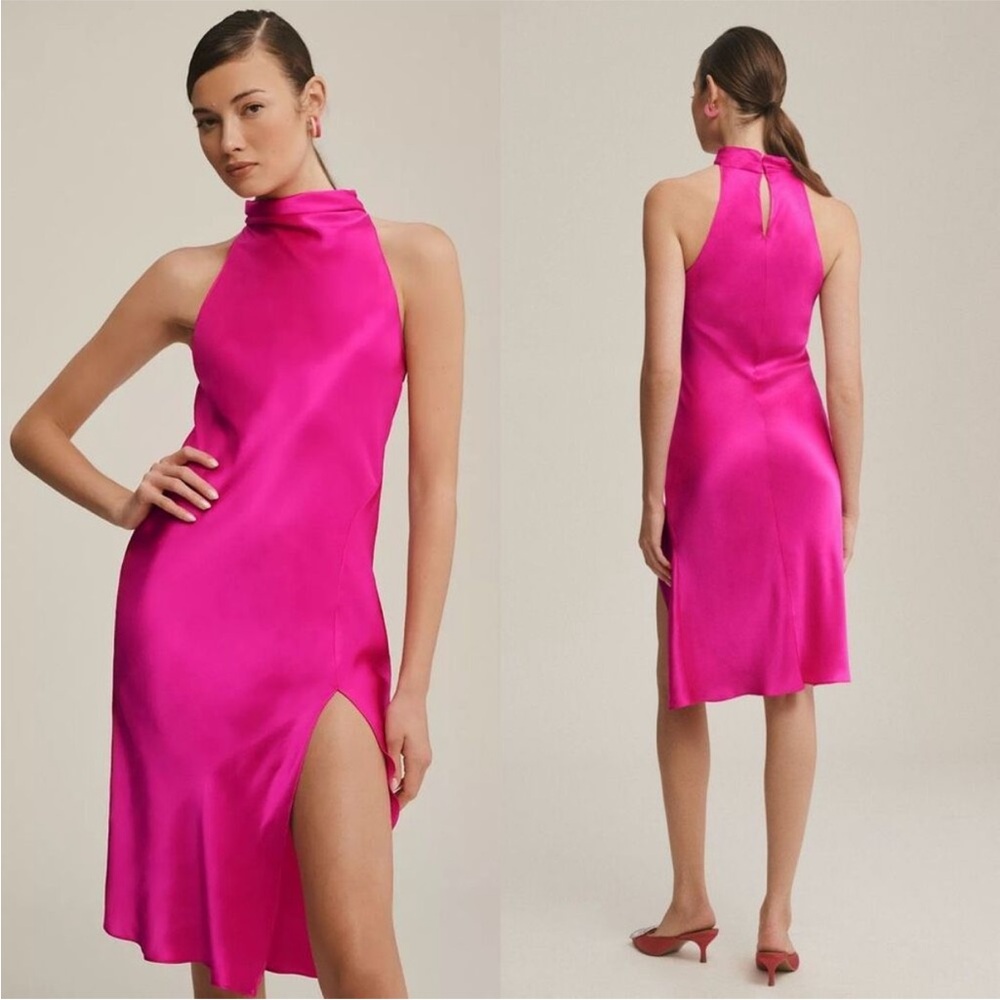 Amanda Uprichard Stanford Silk Midi Dress XS - Picture 2 of 6
